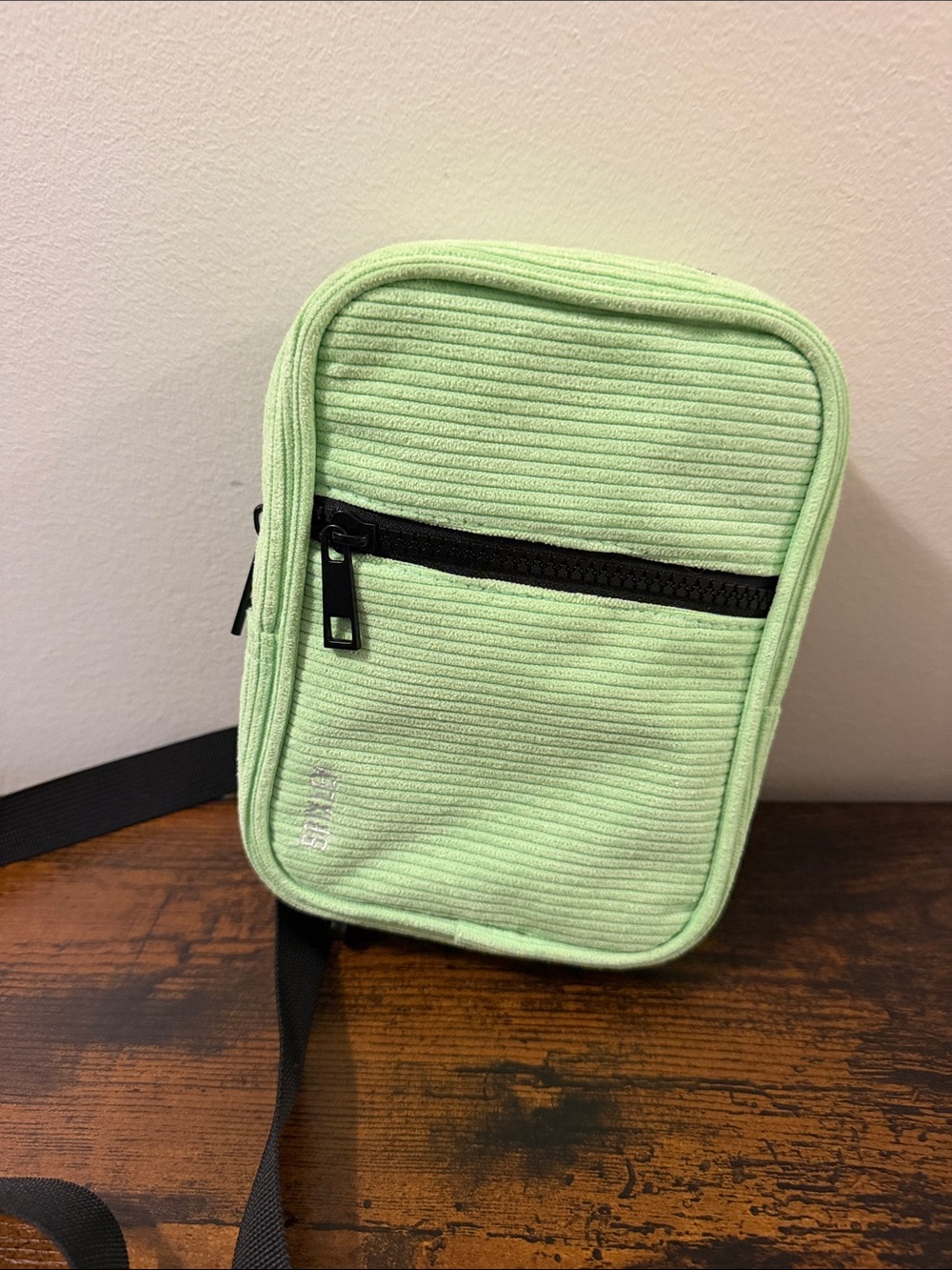 RARE FIND. Lime corduroy Brixley crossbody bag.